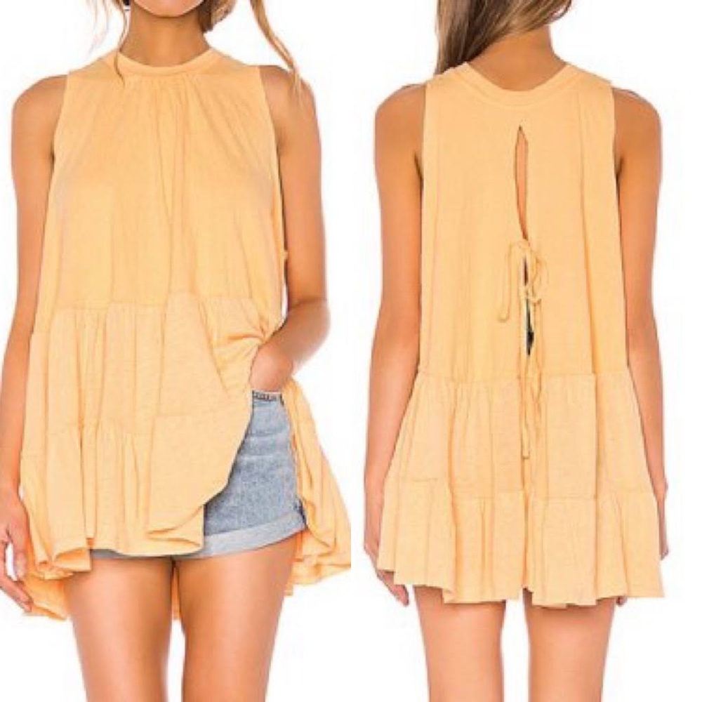 Free People Right On Time Tunic in Apricot 0662